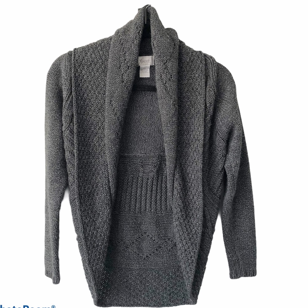 Foxcroft Chunky cardigan Trendy Textured Grey PS